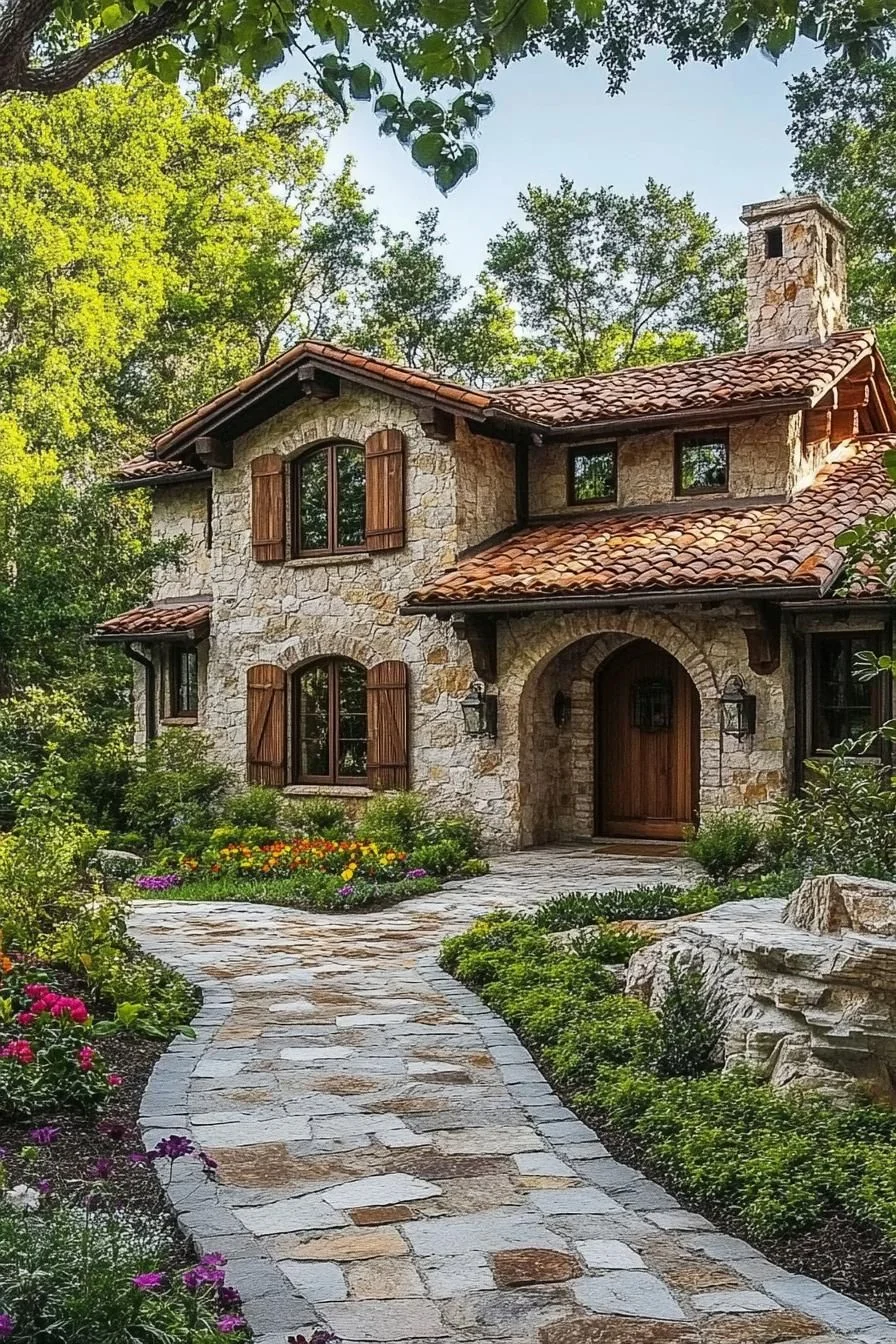 Stone Cottage Beneath the Trees