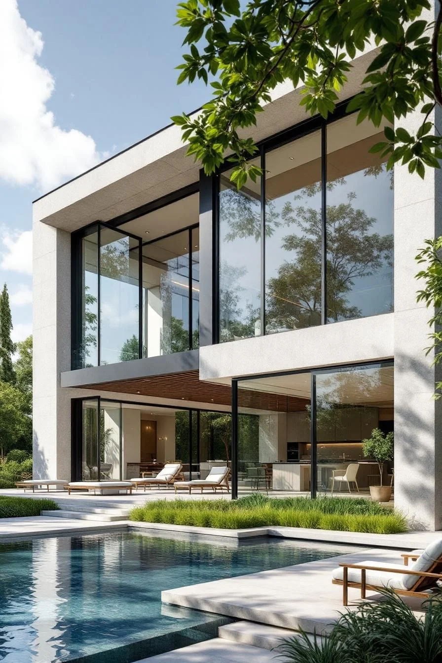 Sleek Home With Glass Walls