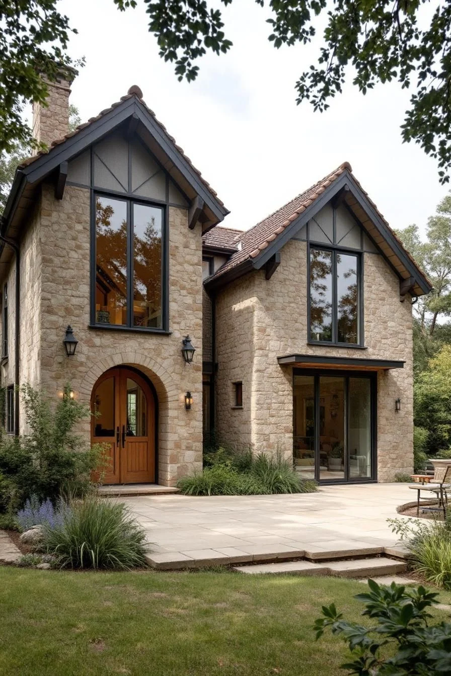 Stone Home Design With Rustic Roots
