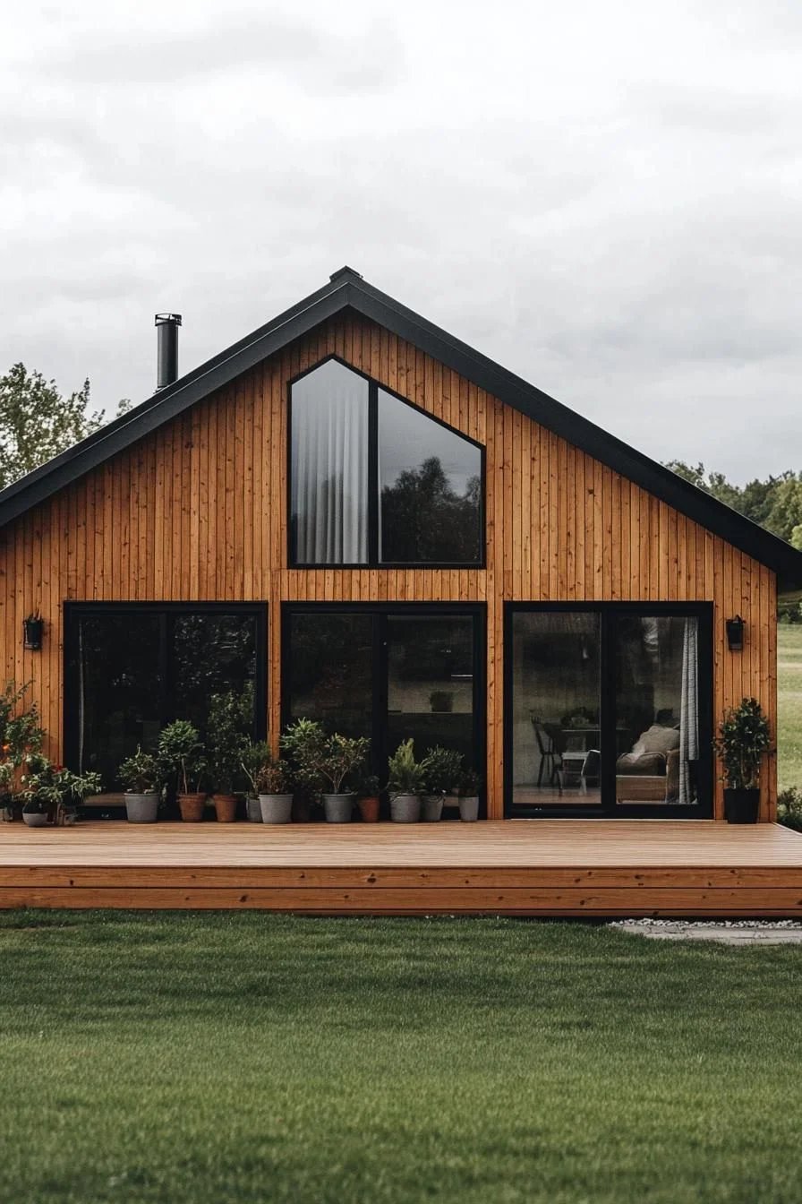 Chic Scandinavian Wooden House with Modern Touches