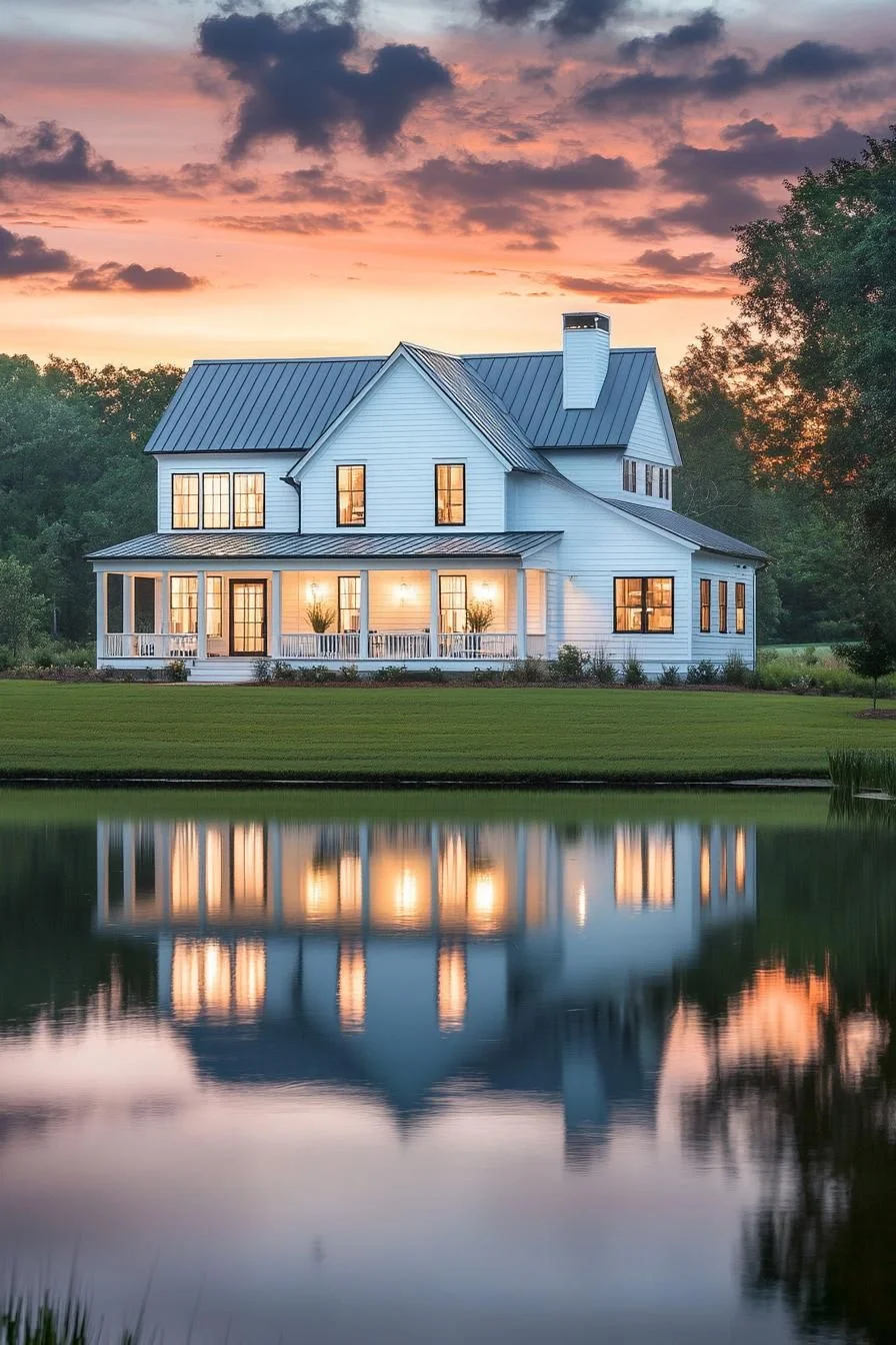 A Modern Retreat at Sunset