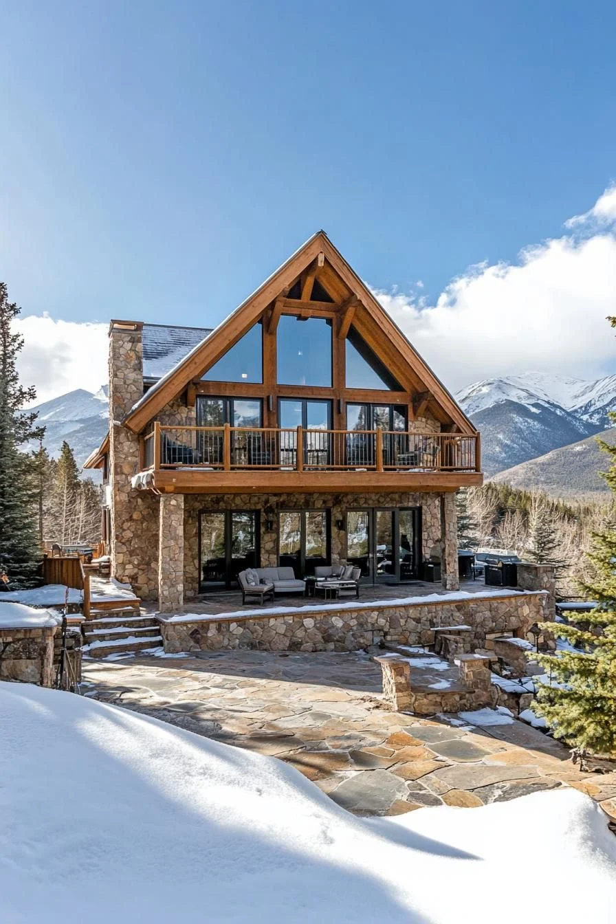 Gabled Retreat Near a Glacier