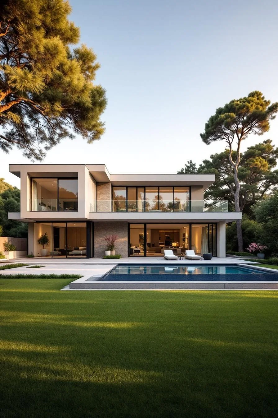 A Sleek Home with Pool Views