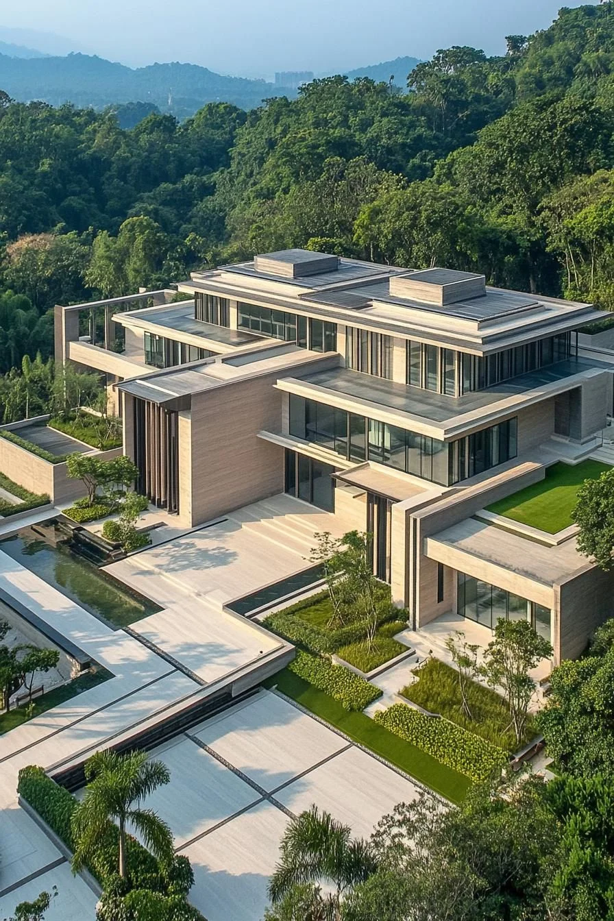 Grand Estate of Glass and Stone