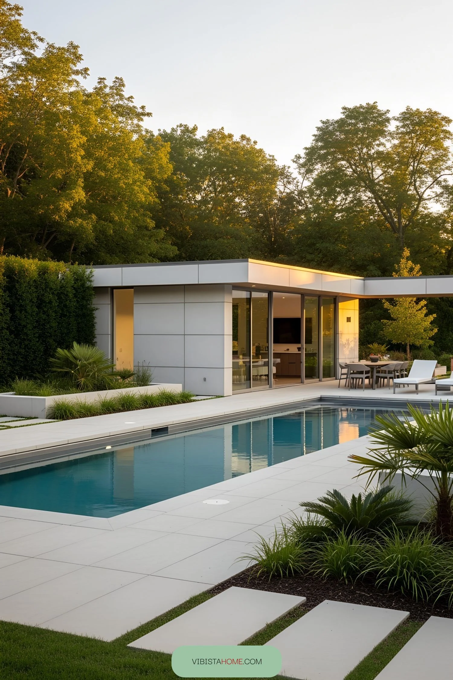 Contemporary Comfort for Poolside Relaxation