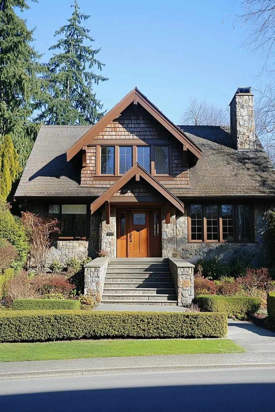 A Suburban Stone Lodge with Character