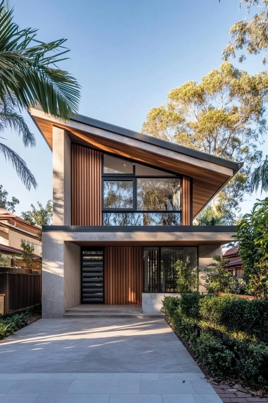 Sharp Roof Angles Under Sunny Skies