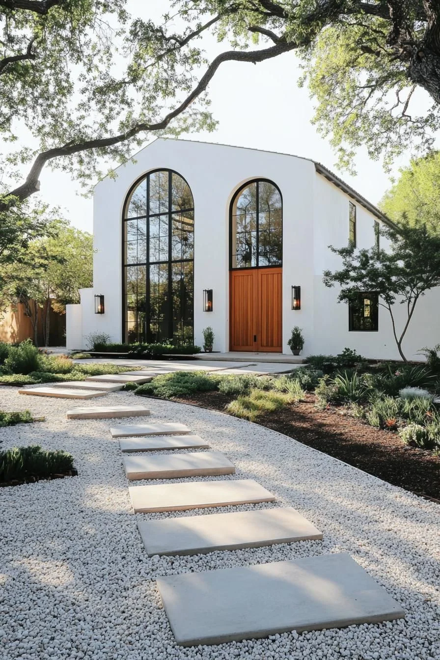 Spanish House Featuring Tall Arched Windows