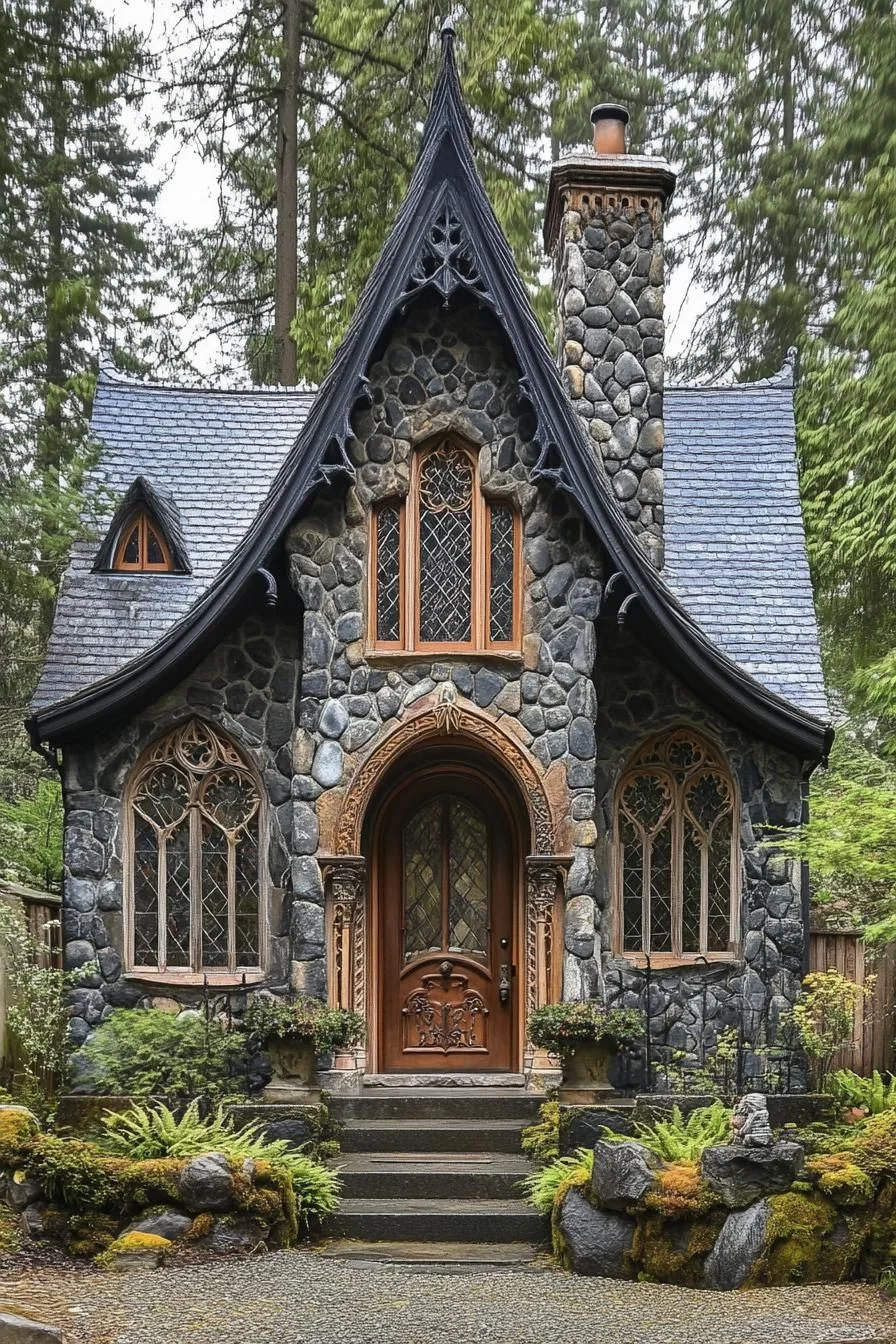A Toadstool Cottage at Twilight