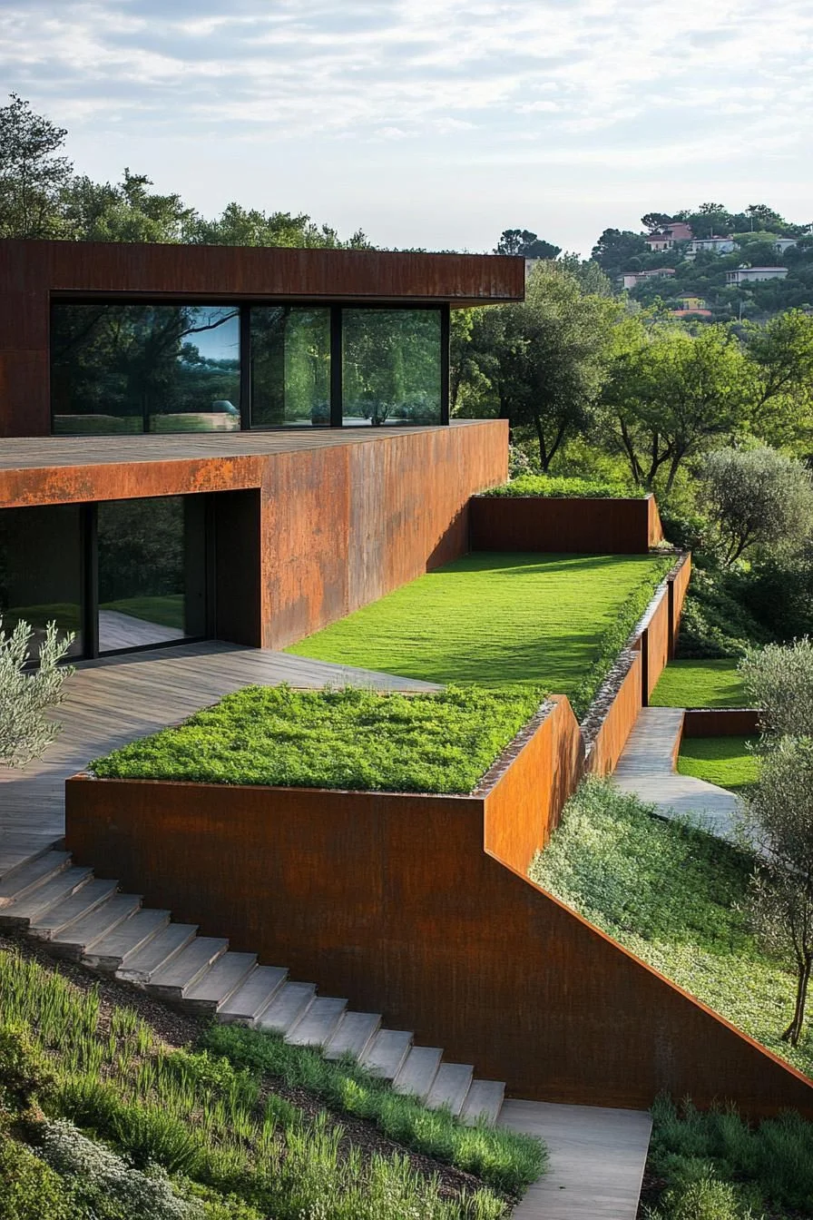 Raised Platform Over Green Slopes