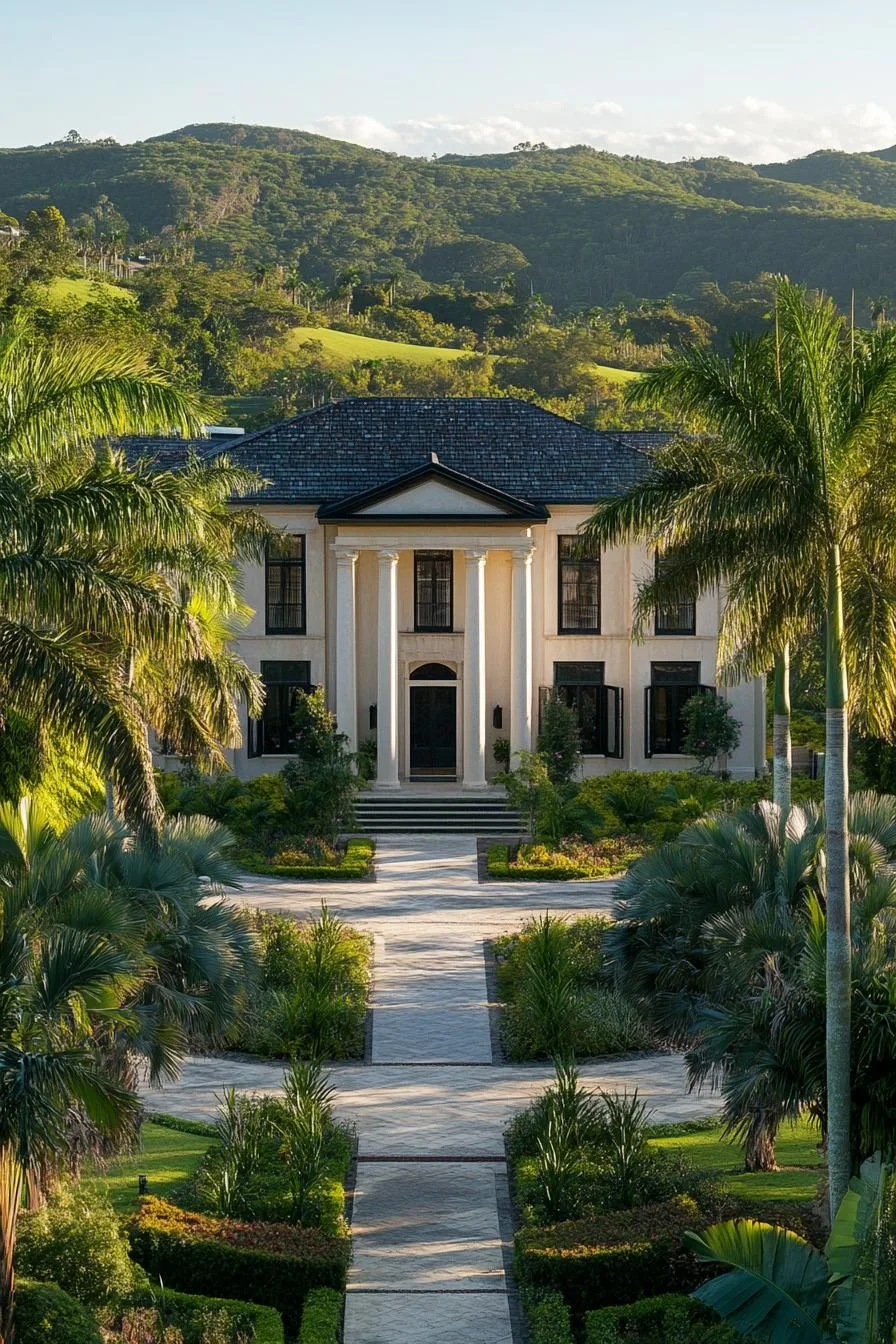 Grand Manor Wrapped in Green Grounds