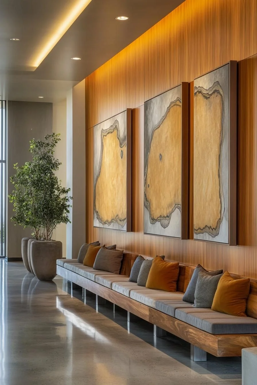 Cozy Wooden Bench With Artistic Touches