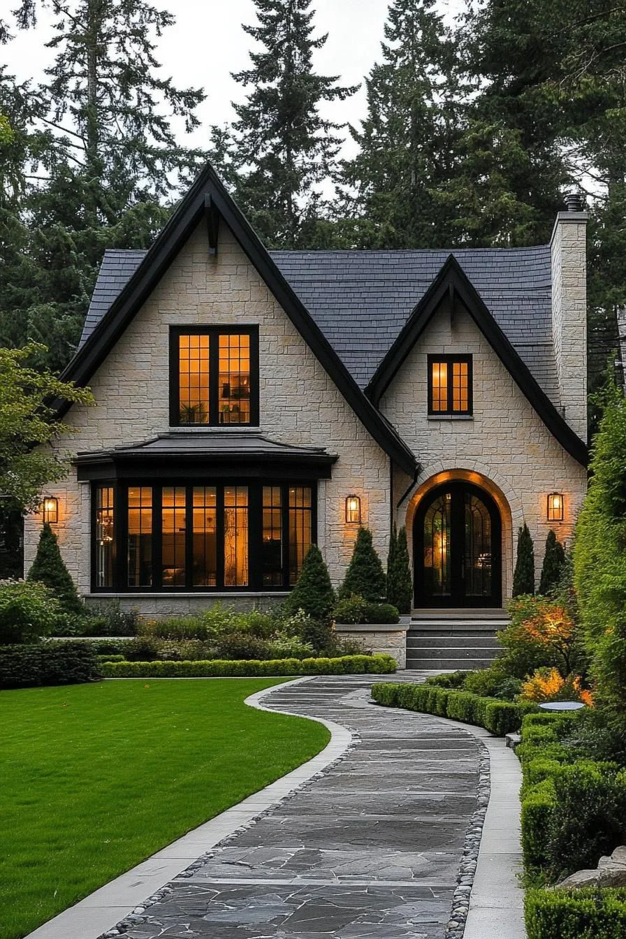Cozy Stone Lair with a Charming Twinkle