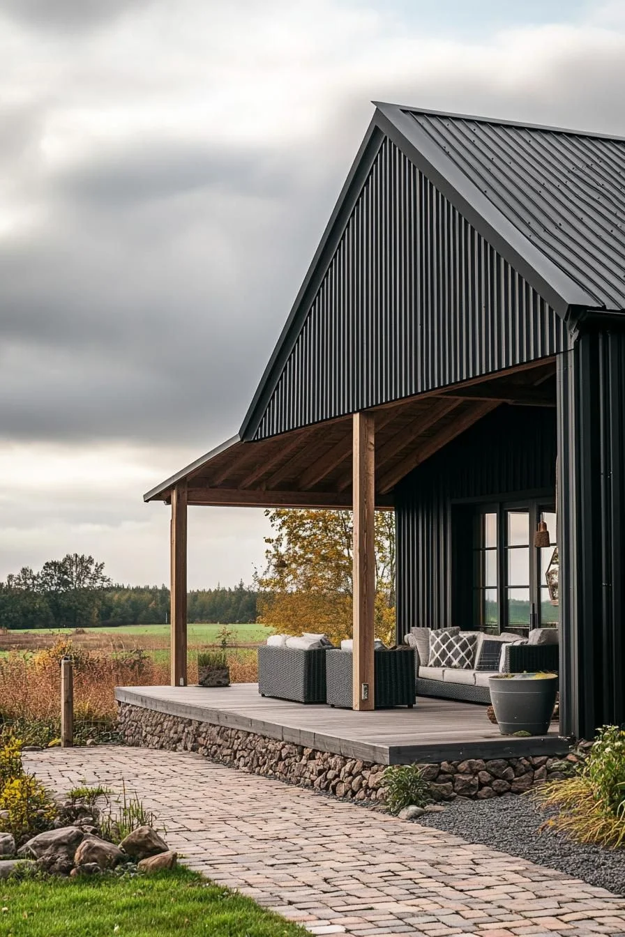 A Rustic Barndominium With a Welcoming Porch