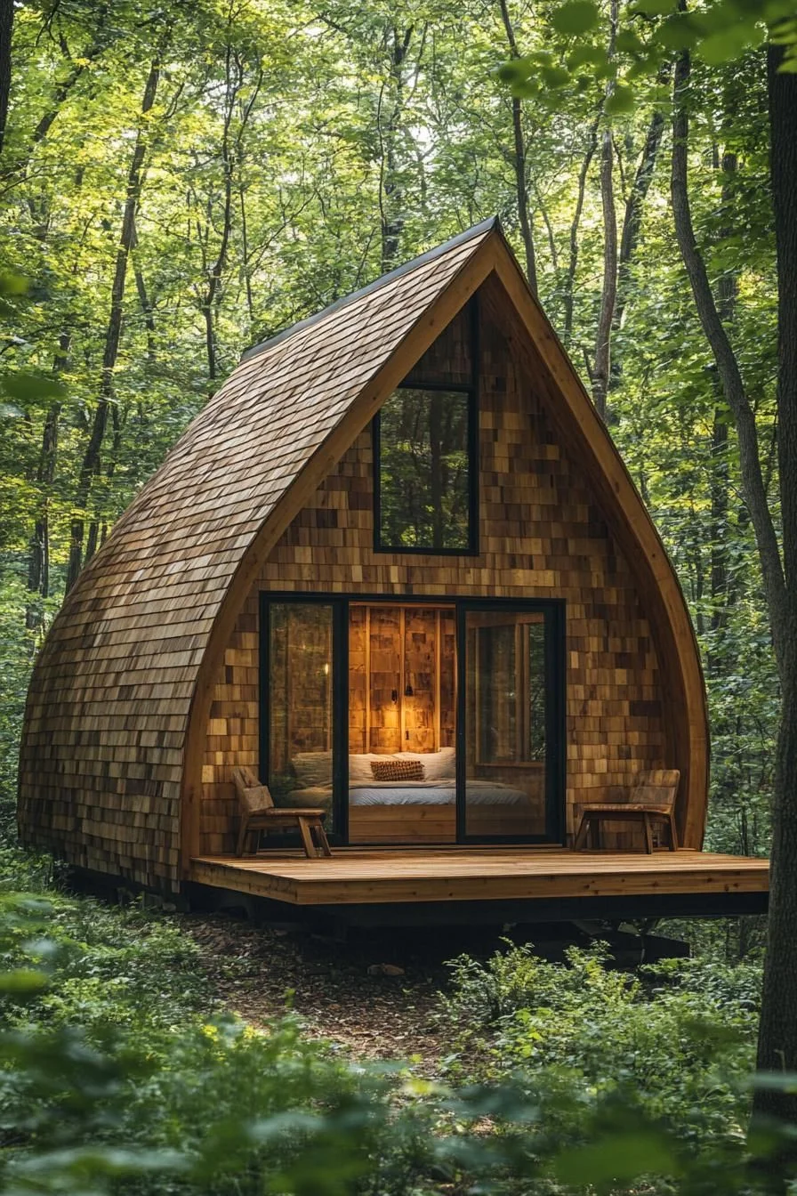 A Warm Wooden Cabin With Biscuit-Toned Walls