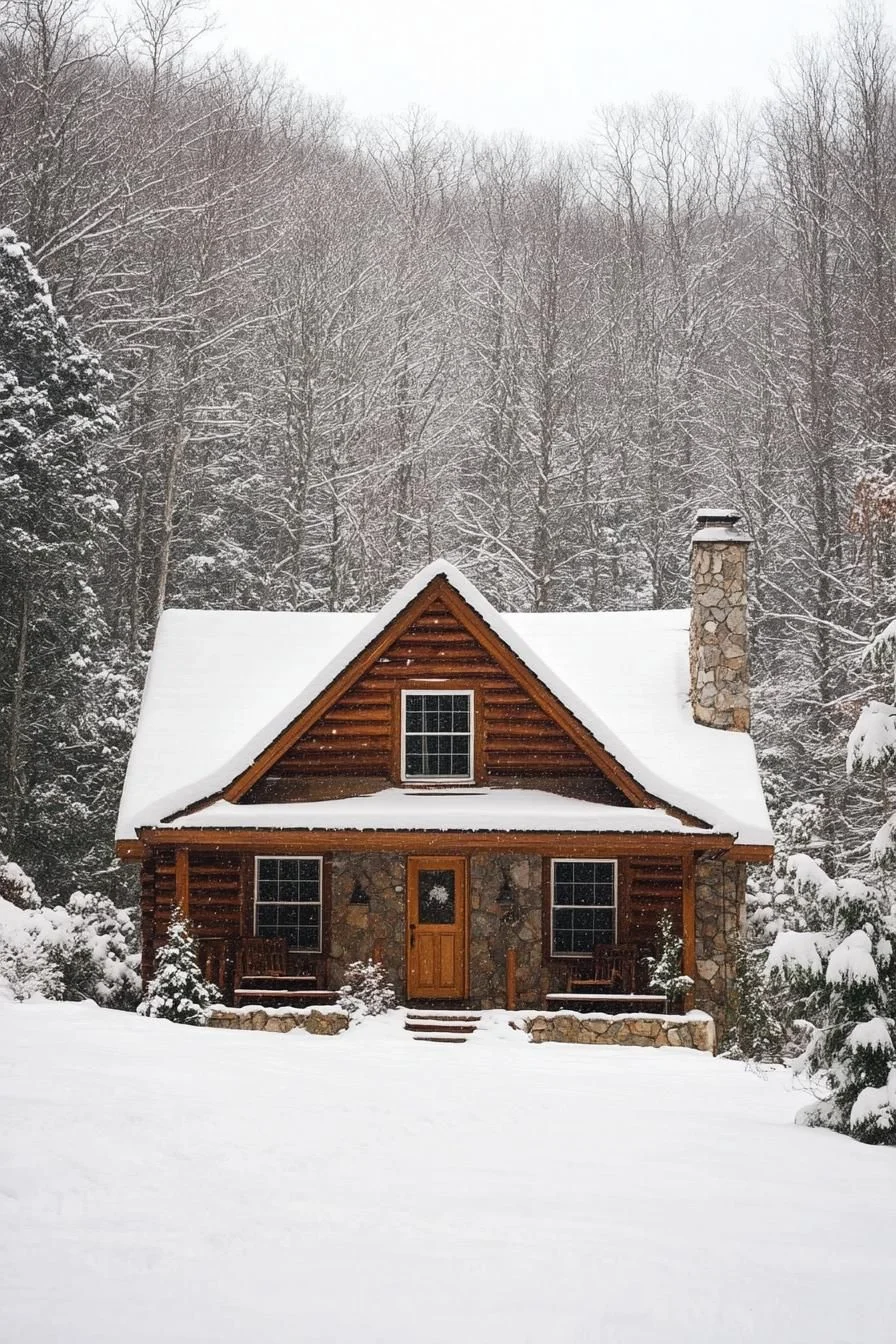 Rustic Haven in Snowy Serenity