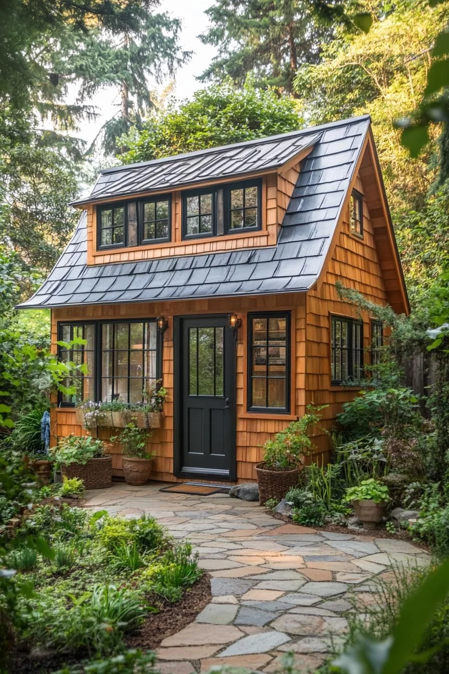 29) A Cedar Chateau Set in the Woods