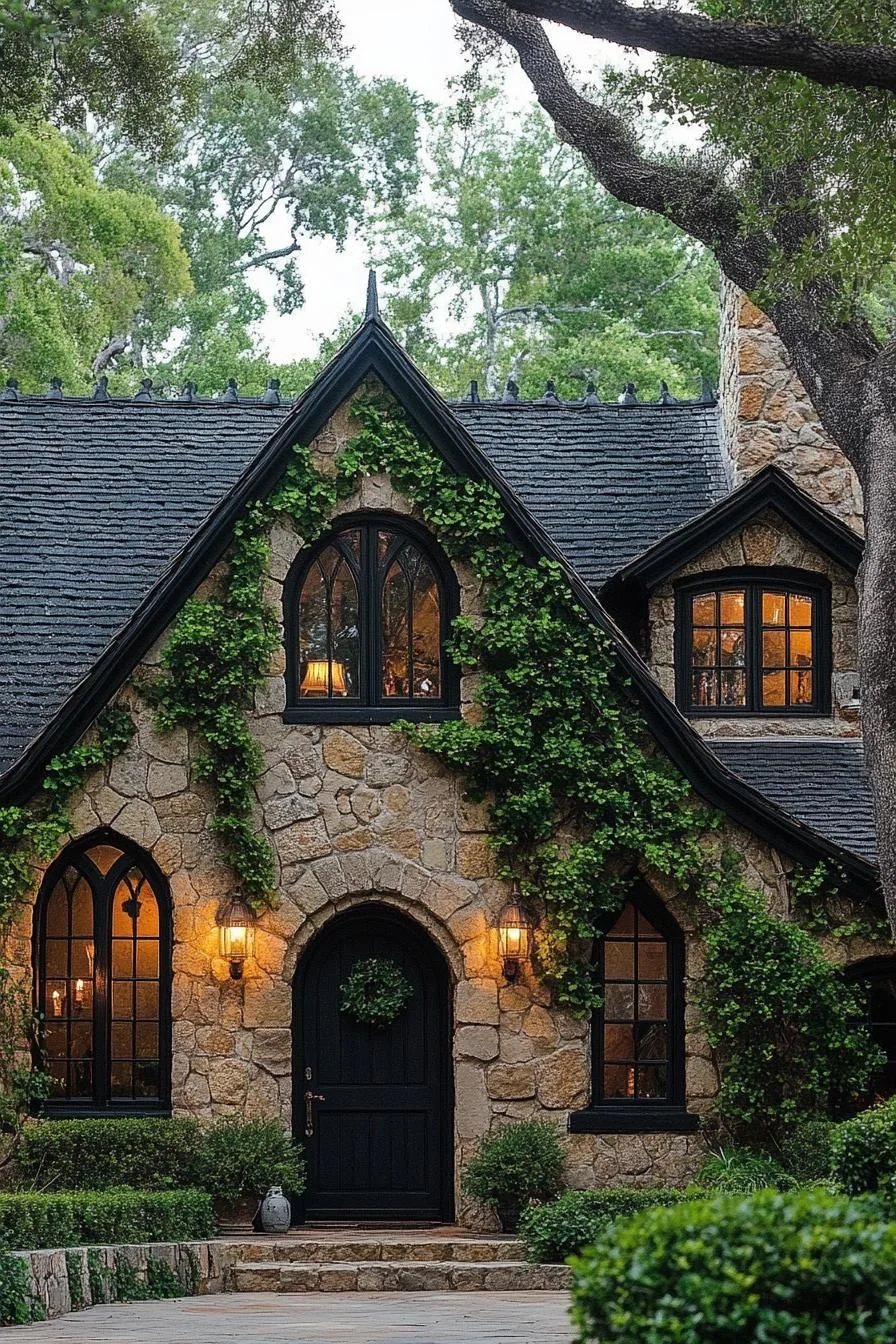 A Mysterious Ivy-Covered Stone Retreat