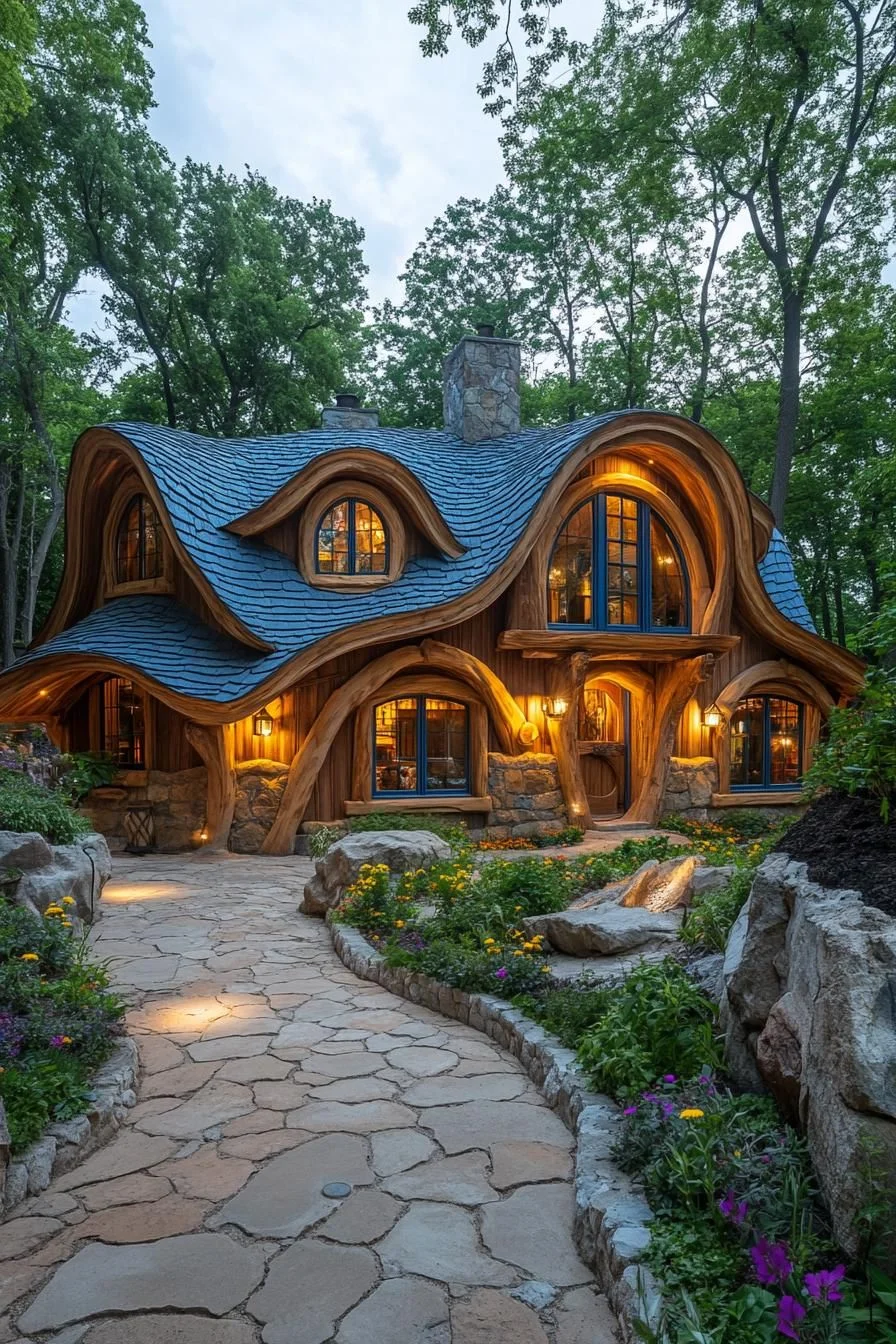 A Fantasy Cottage with a Wavy Roof
