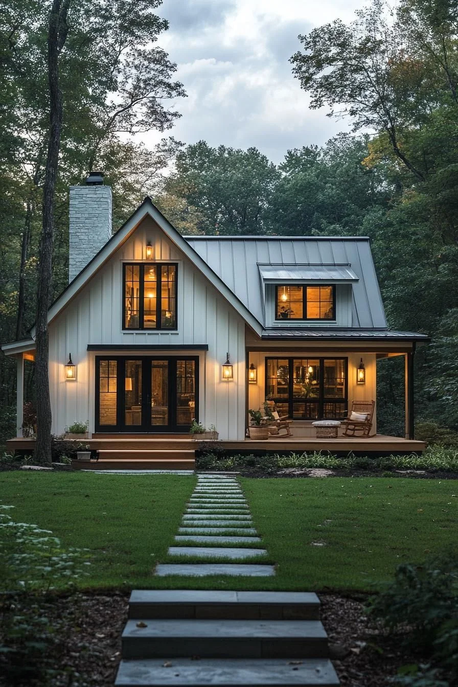 A Cabin Porch Under the Stars