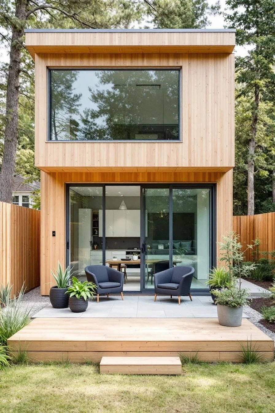 44) A Two-Level Timber Home of Calm