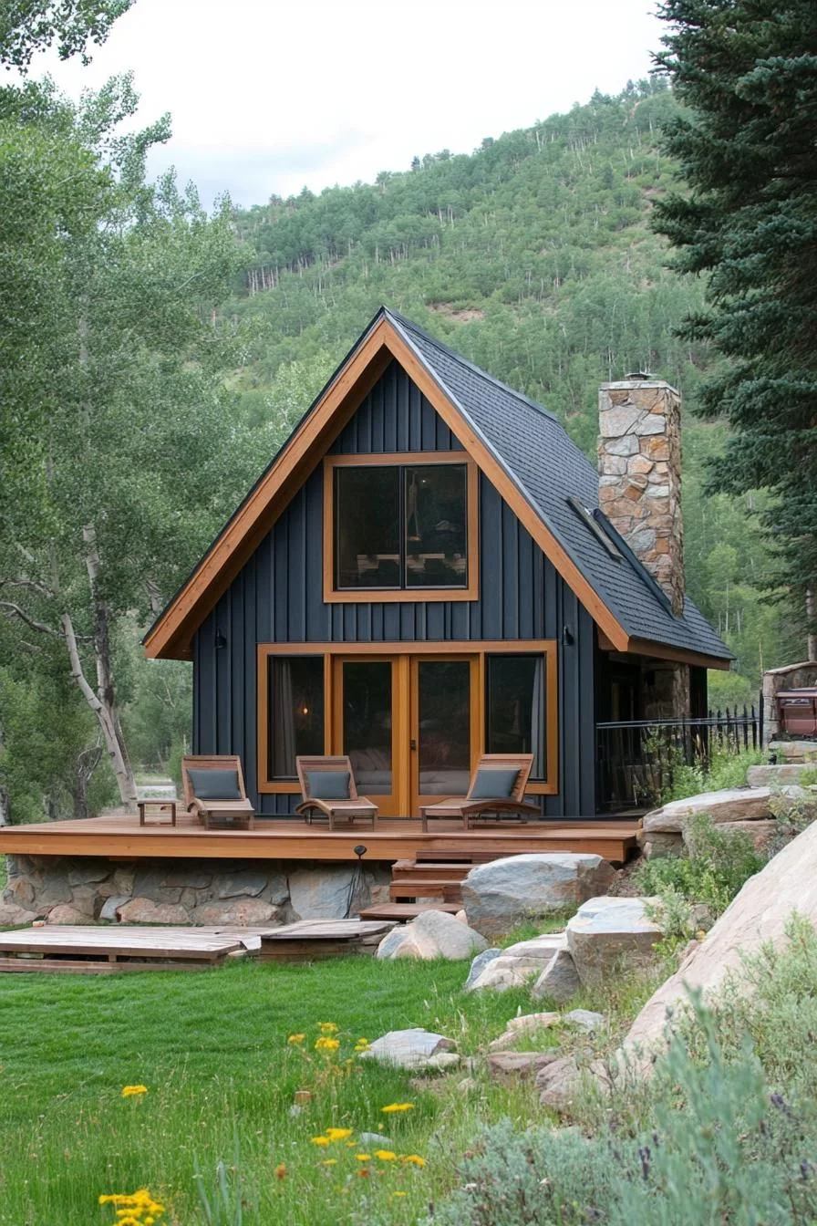 A Pointy Chalet Beneath Tall Trees