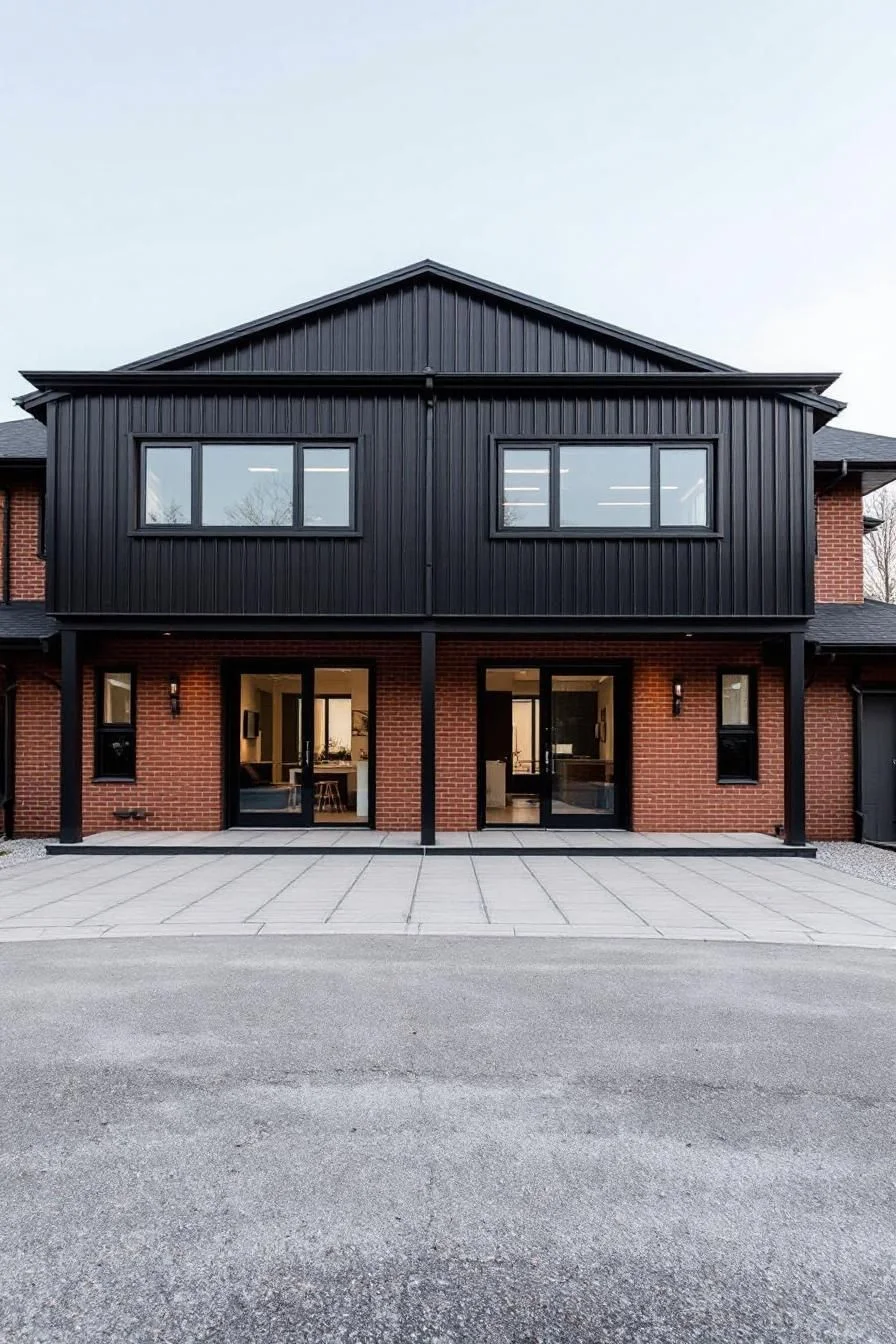 Brick and Black Duplex Decks