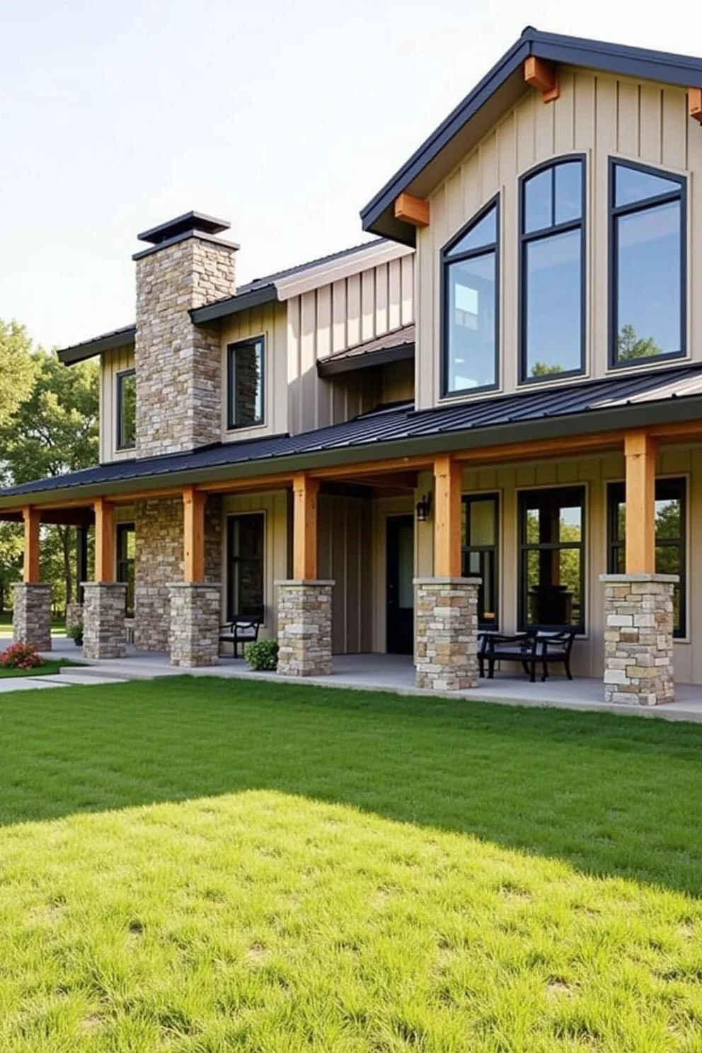 Ranch Paradise With Stone Pillars