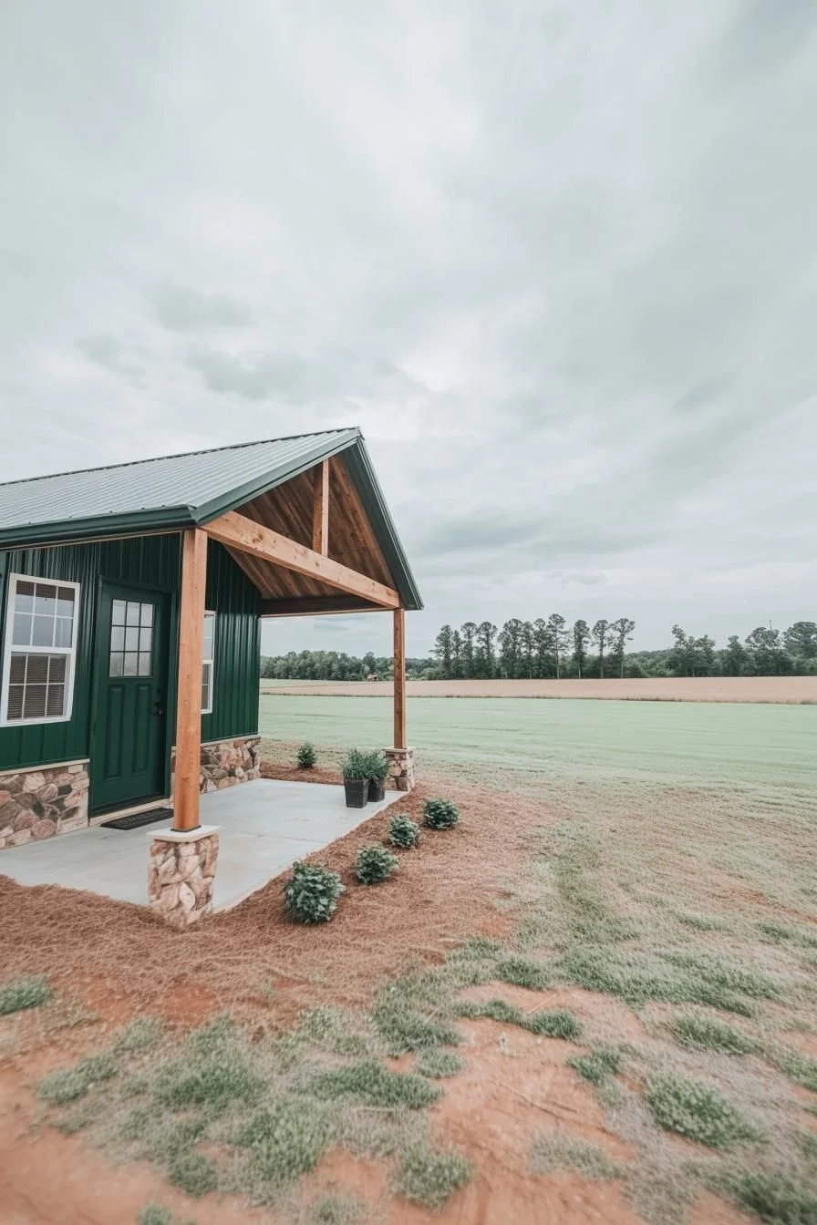 A Steel Cabin Retreat Set in Nature