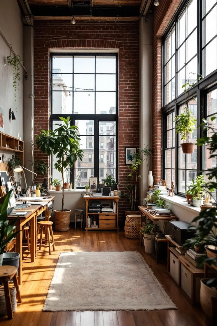 A Brick Loft Filled With Botanicals
