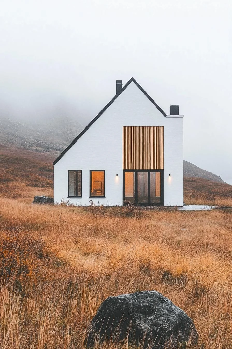Countryside Retreat with a Minimalist Wood Facade