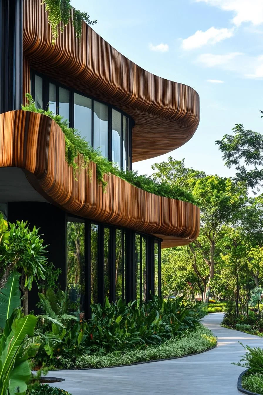 Wavy Wood Facade Wonderland