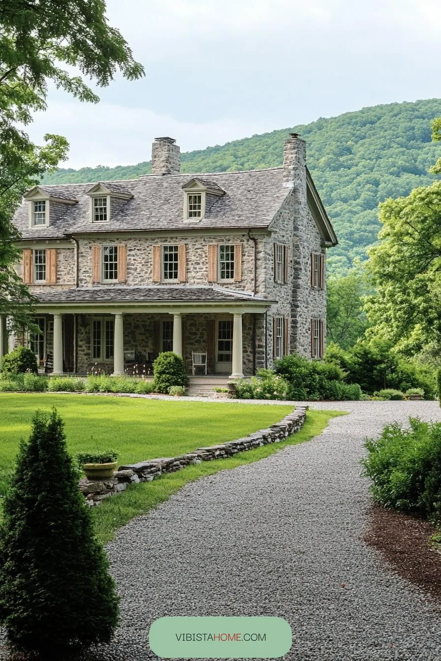 Whispering Garden Path Stone Mansion