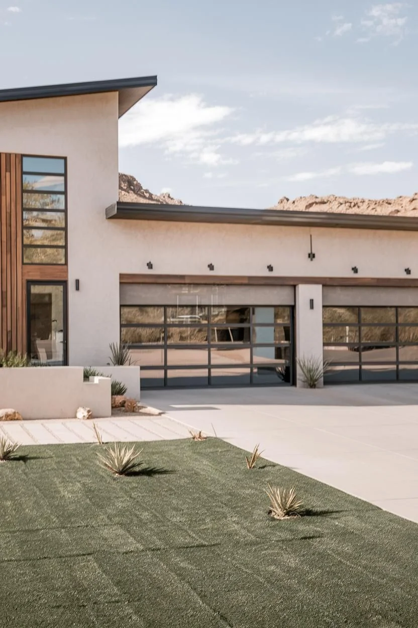 Sleek Sandstone Garage House Retreat