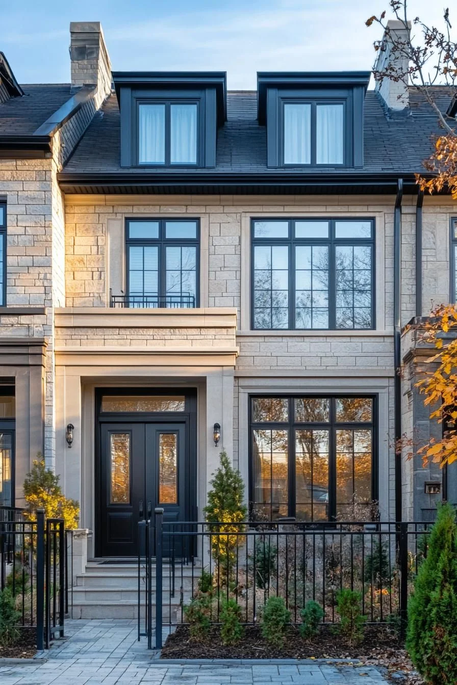 Black Trim Adds Style To This Brick Retreat