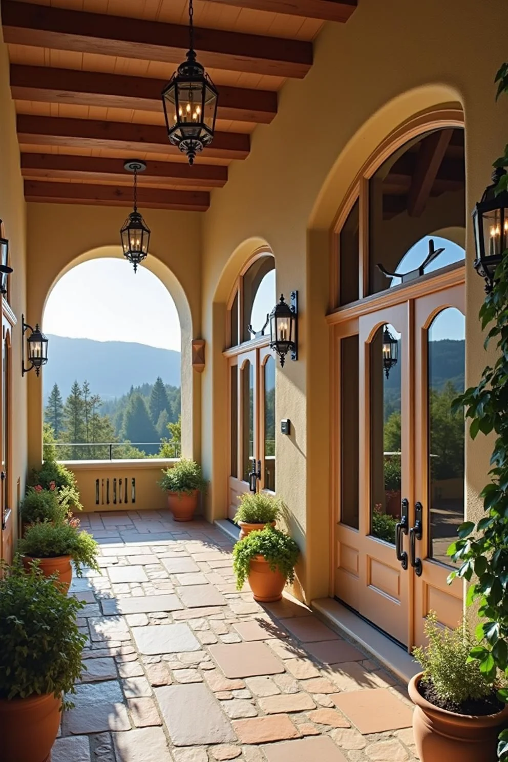 Terracotta-Roofed Porch Views