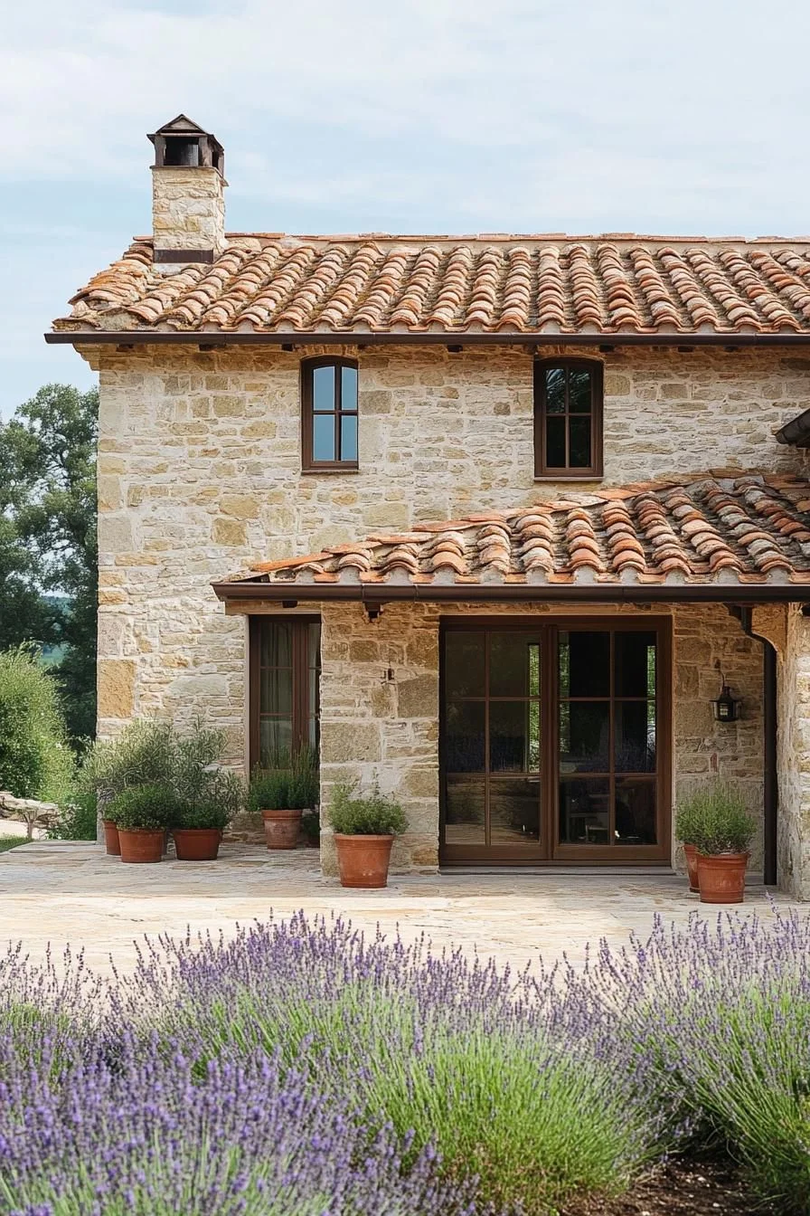 A Quirky Farmhouse Framed by Lavender