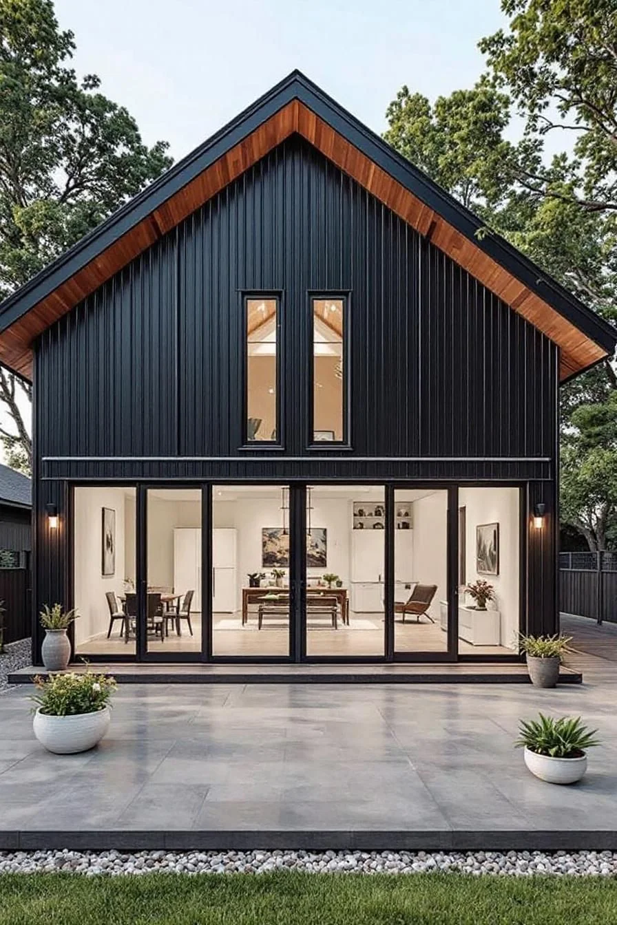 Elegant Timber Garage House Enclave
