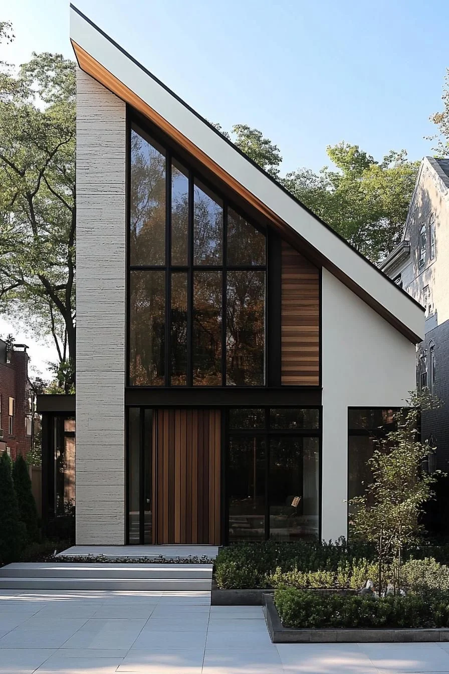 Architectural Style Framed by Quiet Leaves