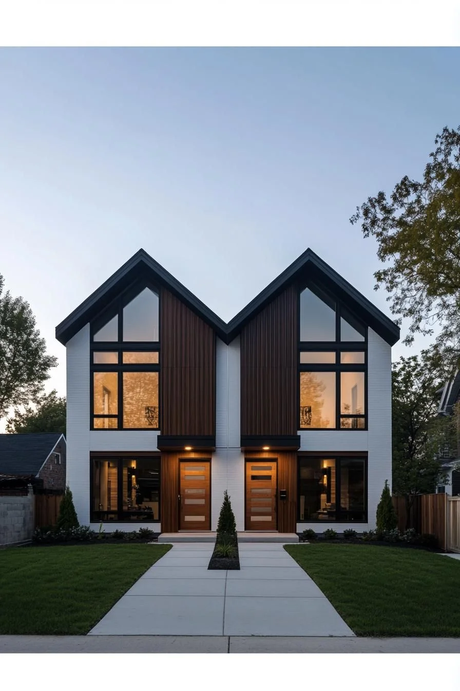 Symmetrical Twin Duplex Facades