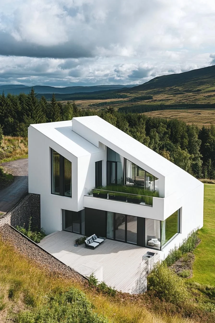 Chic Angular Abode With a Highland View