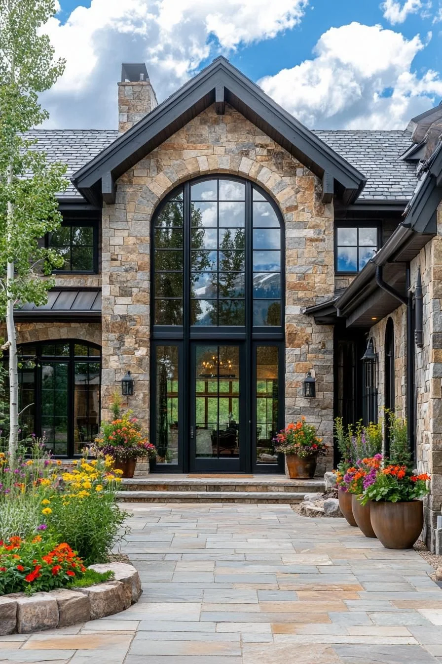 Mountain Home With Stone Archways