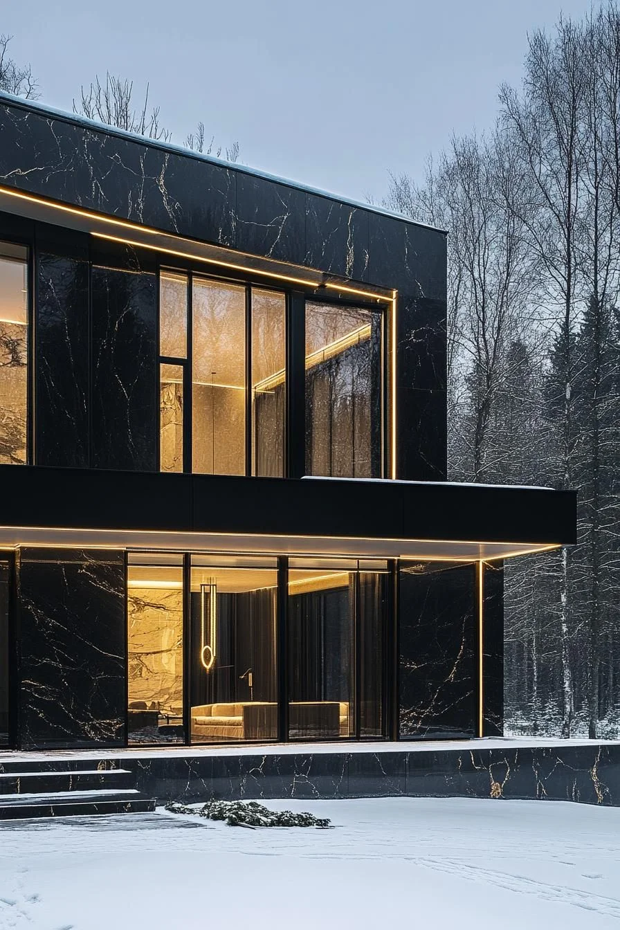 A Frosty Escape in Black Marble