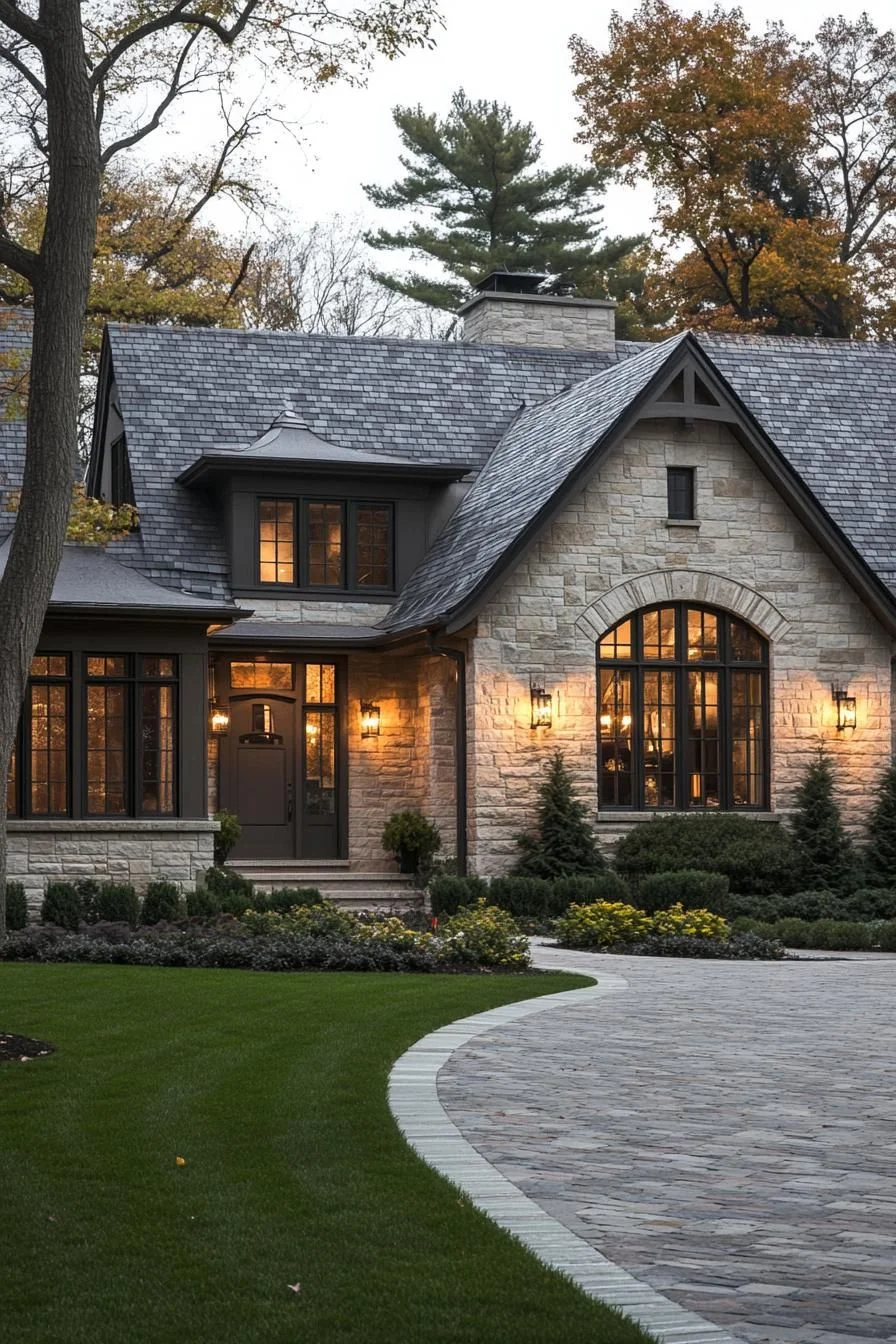 Charming Stone Home with a Curved View