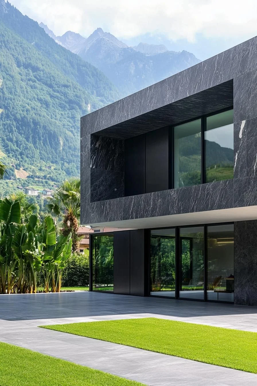 Mirrored Stone Home in the Alps