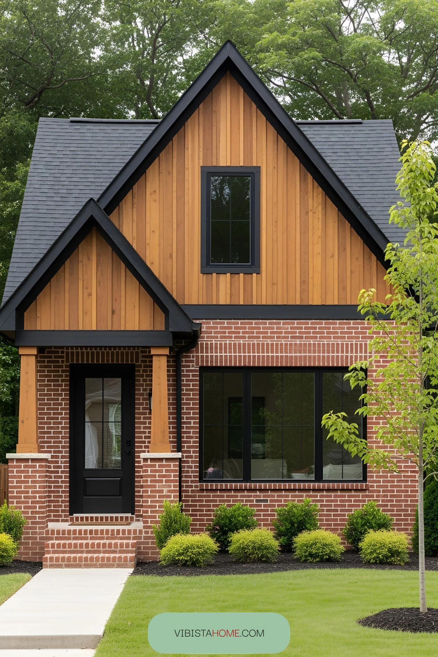 A Home Where Brick Meets Wood