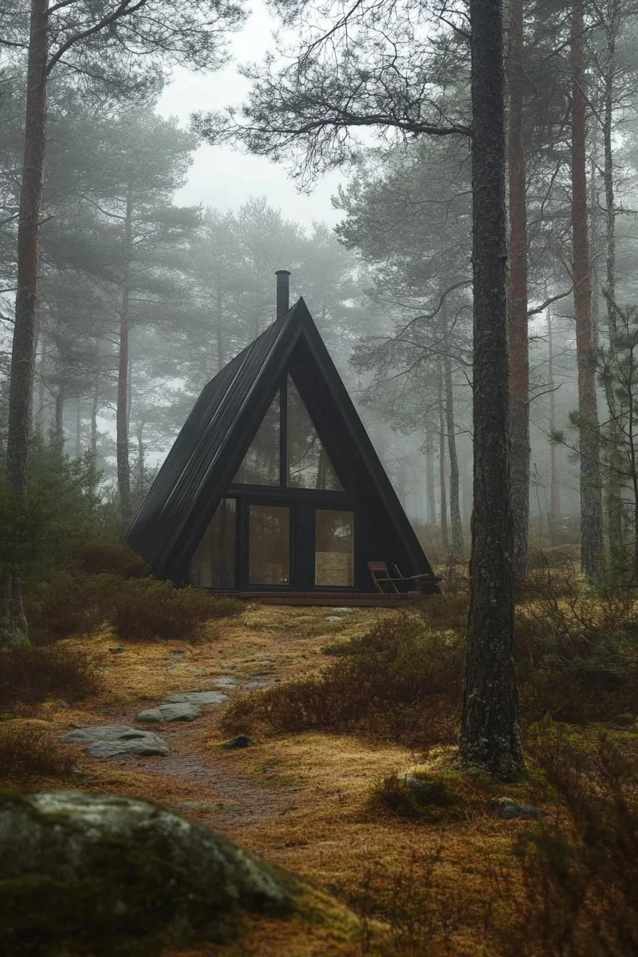 Classic A-Frame Timber Cabin Design