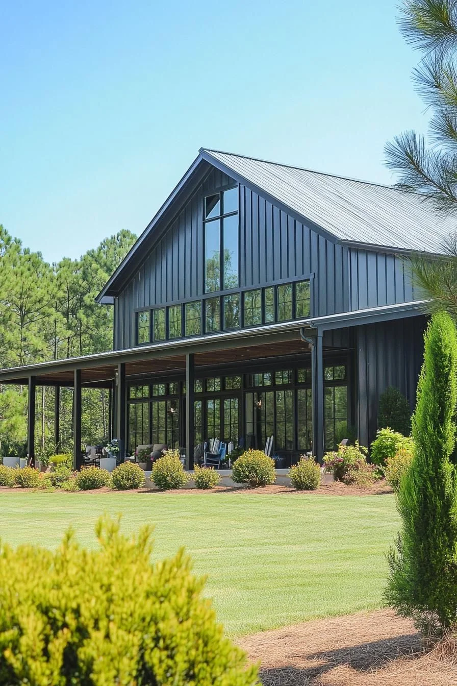 A Steel Home Set in Sunlit Green Land