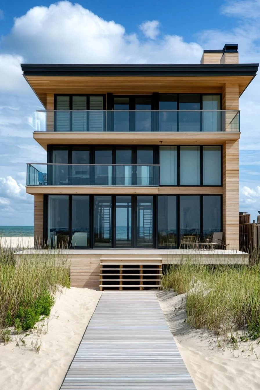 A Stacked Home on the Sandscape