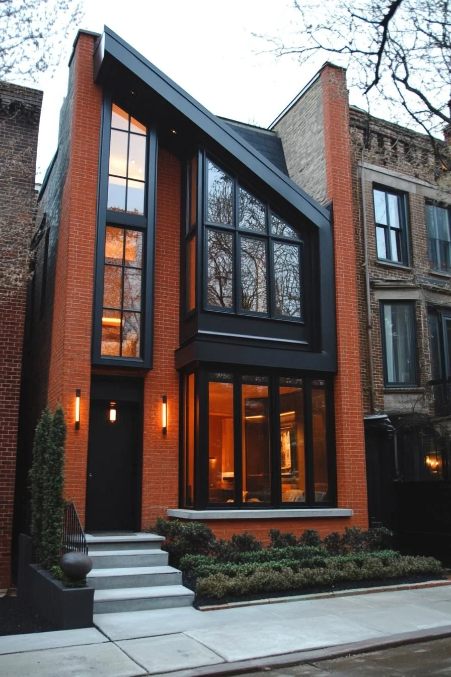Sharp-Angled Contemporary Brick Facade